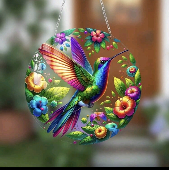Hummingbird Acrylic Colorful Suncatcher - Picture 6 of 9